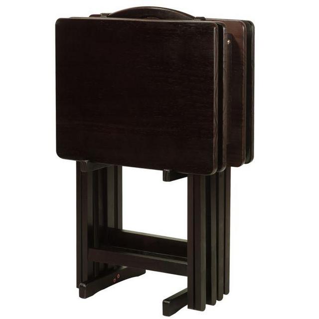 5-Piece Tray Table Set in Espresso