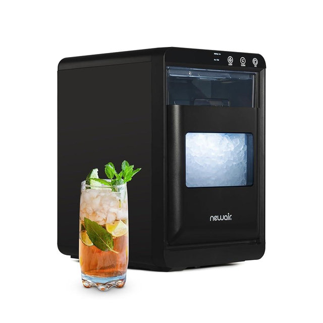 Newair Nugget Ice Maker Countertop, 44 lbs in 24 Hours Ice Machine Nugget, Self Cleaning Ice Maker in Black Stainless Steel, Perfect for Home Bar, Kitchen Countertop, RV, Home Office