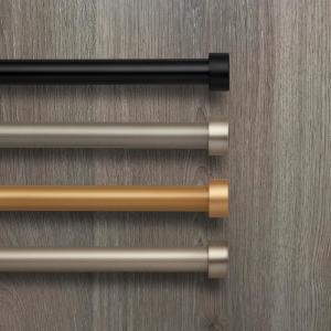 Serena 1 Window Drapery Single Curtain Rod with Contemporary Cap Finial
