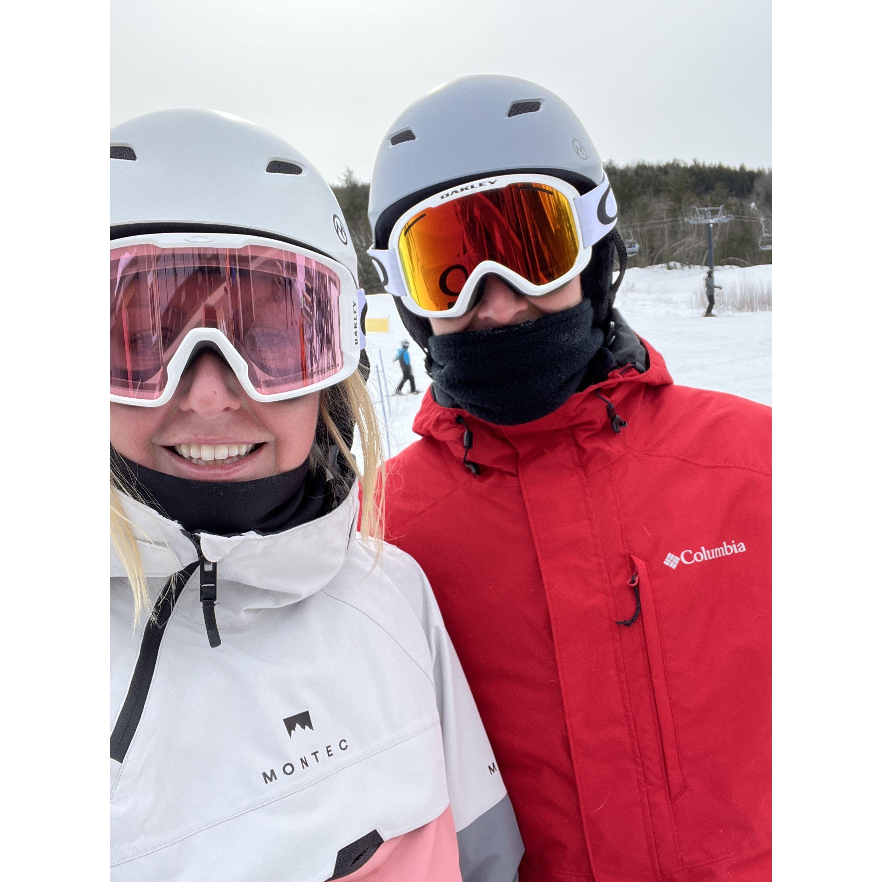 One of many cold days skiing, Joe got Courtney into skiing!