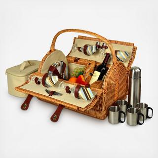 4-Person Yorkshire Picnic Basket with Coffee Set