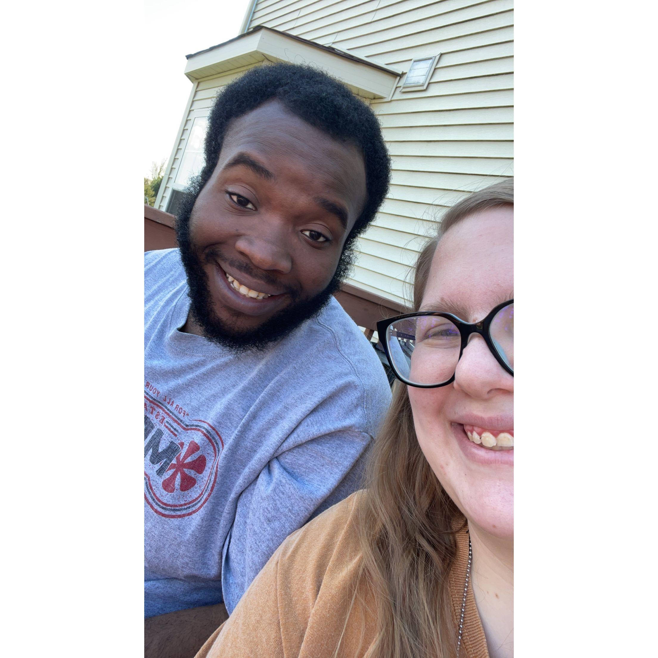 Chilling outside at my parents house!