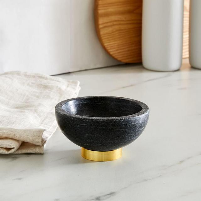 Marble Kitchen Dip Bowl, Black, Set of 4