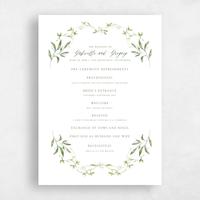 Green Wedding Program - Verdure