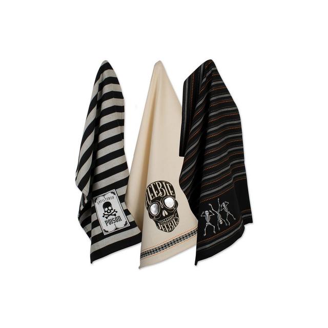 Design Imports Assorted Skeleton Embellished Dishtowel Set