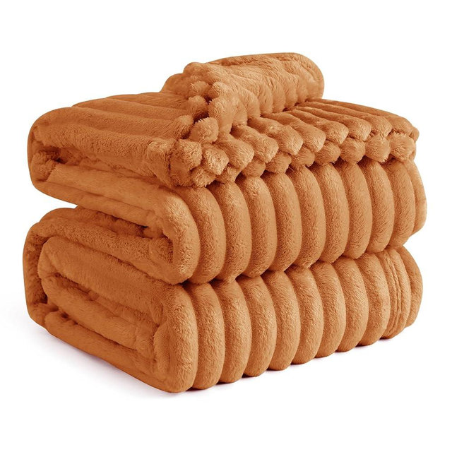 Bedsure King Blanket for Couch - GentleSoft Cozy Soft Blankets for Women, Cute Large Throws for Girls, Orange, 108x90 Inches