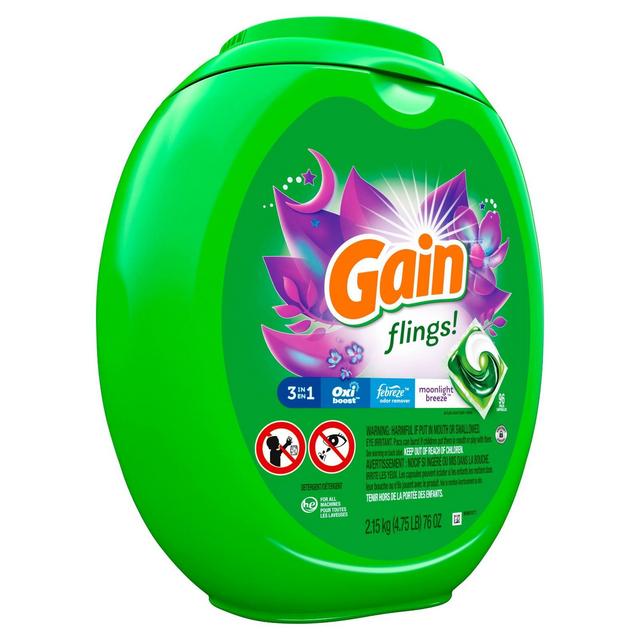 Gain flings! Moonlight Breeze Liquid Laundry Detergent Pacs - 96ct