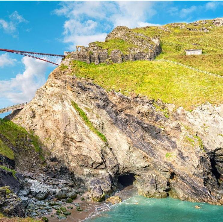Tintagel caste and Merlin's cave