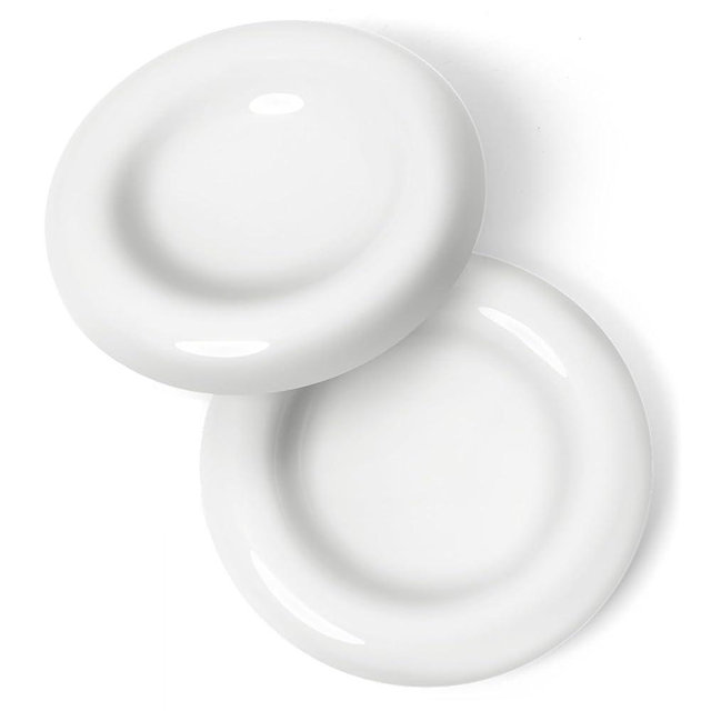 CatGuru Cat Food Bowl, Ceramic Bowls for Indoor Cats, No Spill Cat Feeding Bowl, Whisker Stress Free Kitten Bowls, Non Skin Pet Bowls for Food and Water (Torus - Set of Two, White)