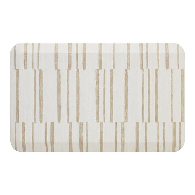 House of Noa Nama Standing Mat – Anti-Fatigue Cushioned Kitchen Mats for Floor | Ergonomic Bounce-Back Foam Kitchen Mats | Anti-Fatigue Mats for Kitchen & Standing | Nara Stripe Natural | 22" x 36"