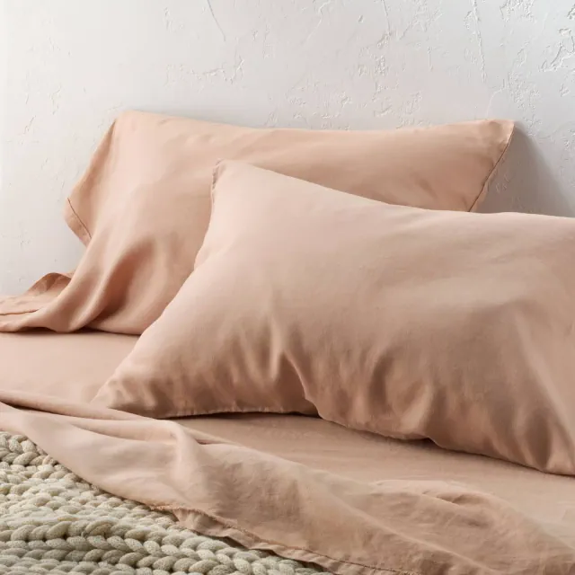 King 100% Linen Pillowcases Light Adobe Clay - Casaluna™