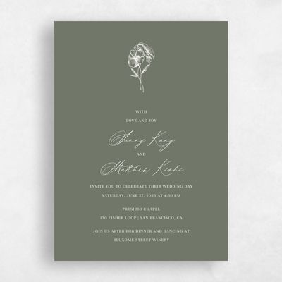 Sage, Green Wedding Invitation - Lyra Portrait