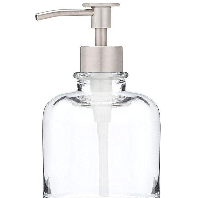 Rail19 Derby Soap Dispenser with Metal Pump - Liquid Hand Soap & Lotion for Kitchen and Bathroom, 10oz (Luxe Stainless)