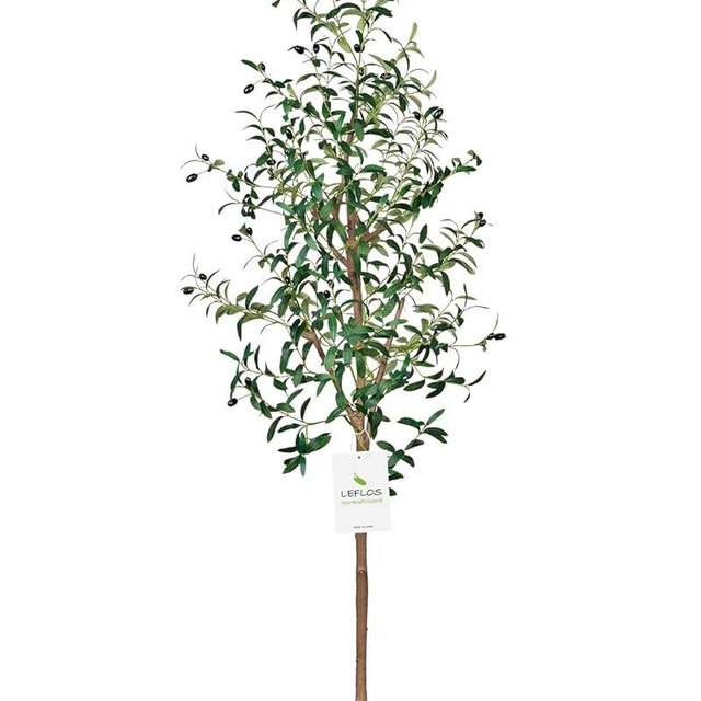 Leflos Faux Olive Tree Artificial Plant Indoor 6ft Tall, Large Fake Plant for Home Decor Living Room, 72'' Artificial Plant with Realistic Trunk, Adjustable Branch and Plump Olives
