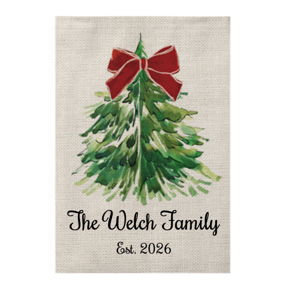 Personalized Merry Christmas Tree Garden Flag