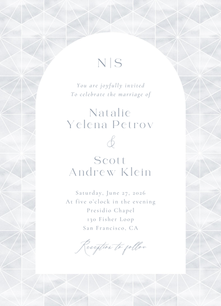 Orion Classic | Periwinkle Gray | Zola Wedding Invitations