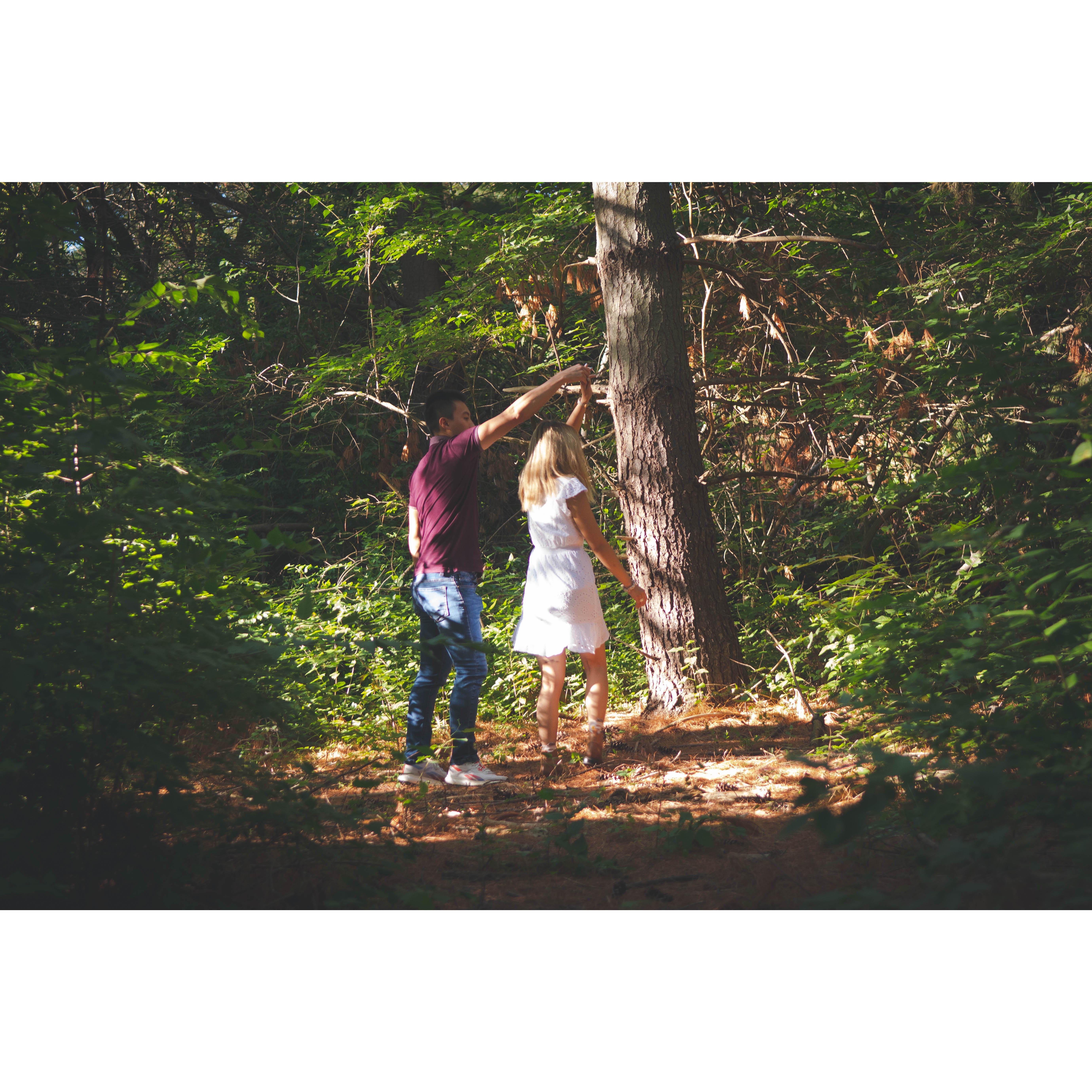 Twirling around in the leaves