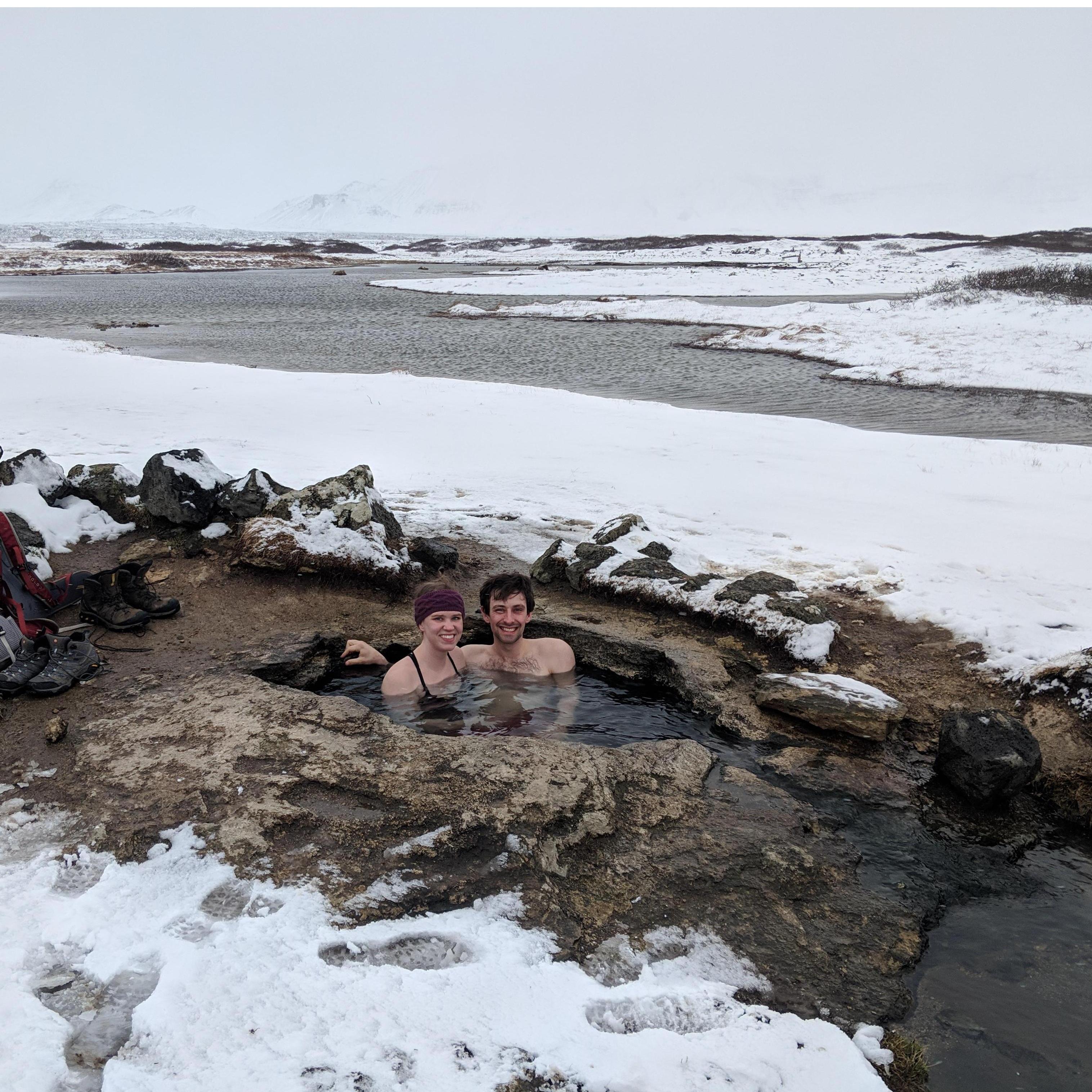 Secret natural mini hot spring in Iceland!