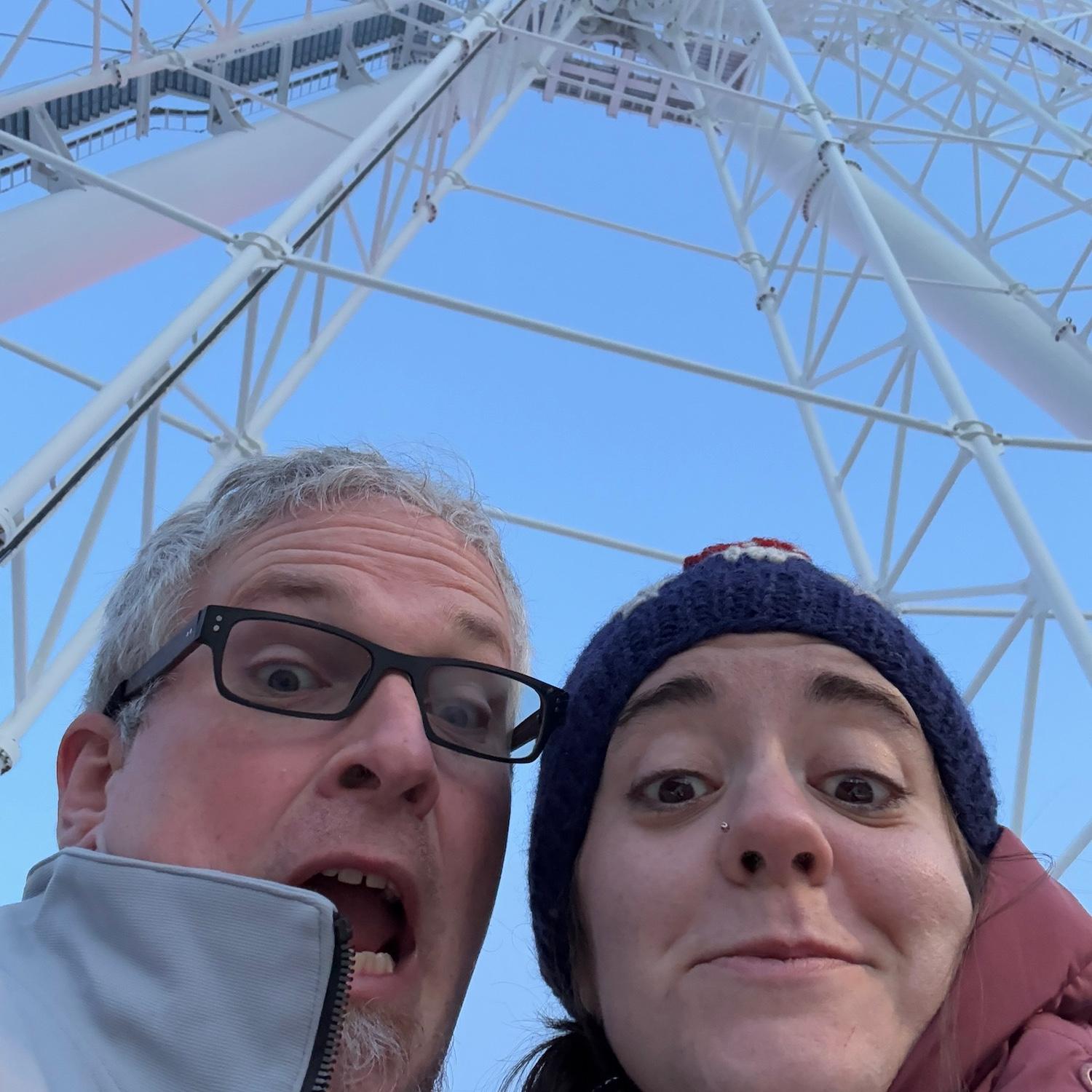 This is how Dexter feels about ferris wheels, even in Montreal. He went on it anyway.