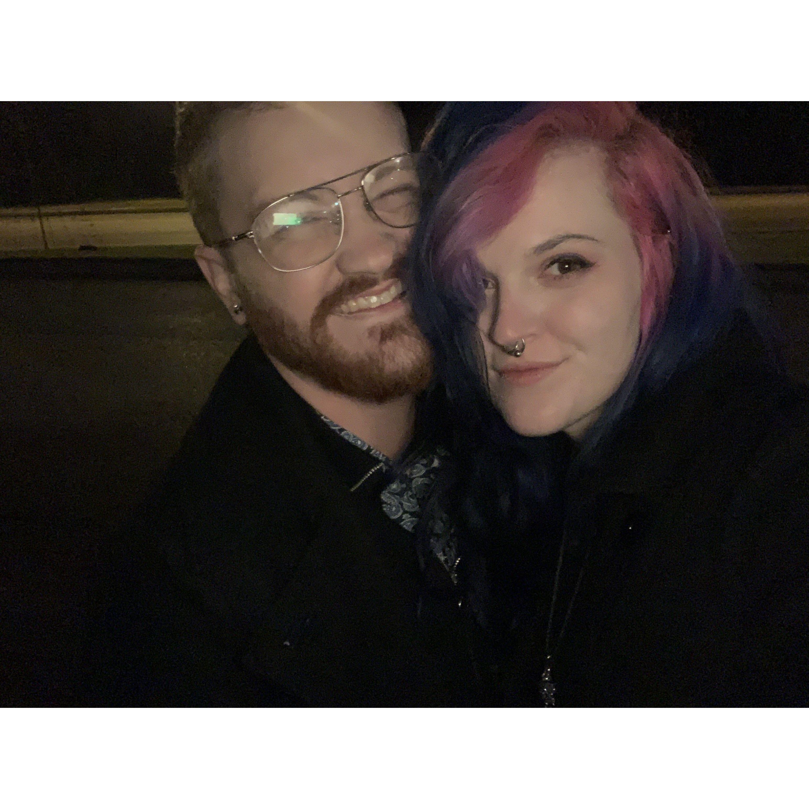 November 2021 - Our first photo together after our first date at 35 North.