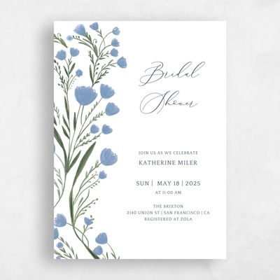 Dusty Blue Wedding Wedding Shower Invitation - Pemberton Portrait