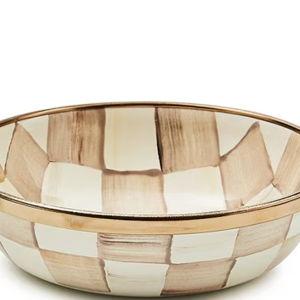MacKenzie-Childs Check Enamel Relish Dish - Mocha Check