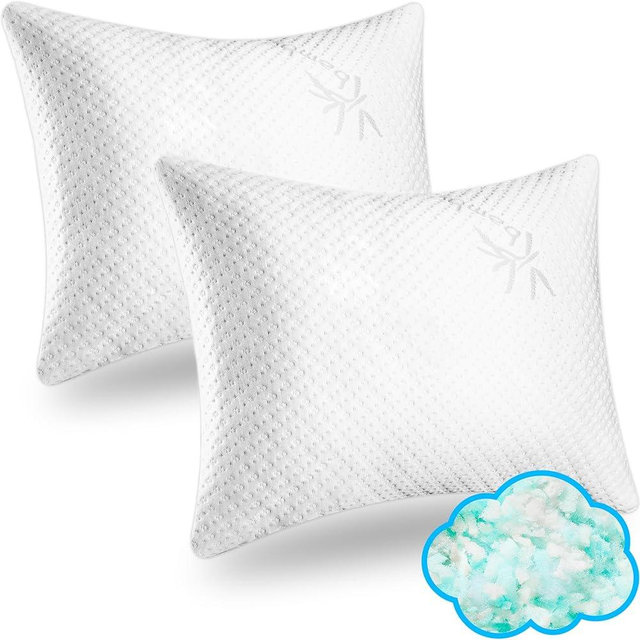 Xtreme Comforts 2-Pack Pillows for Sleeping Made in The USA - GreenGuard Gold Certified Adjustable Standard Memory Foam Pillow for Side, Back & Stomach Sleepers w/Removable Cooling Zipper Cover