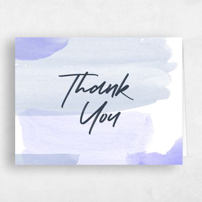 Soft Periwinkle, Blue Wedding Thank You - Bailey Classic
