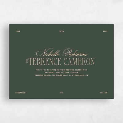 Evergreen Wedding Invitation - Solange Landscape
