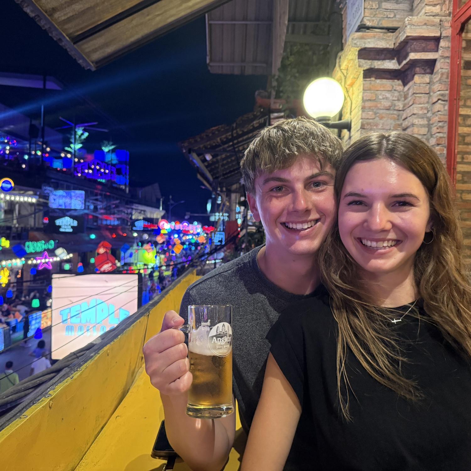 Josh with his $.50 beer in Cambodia!