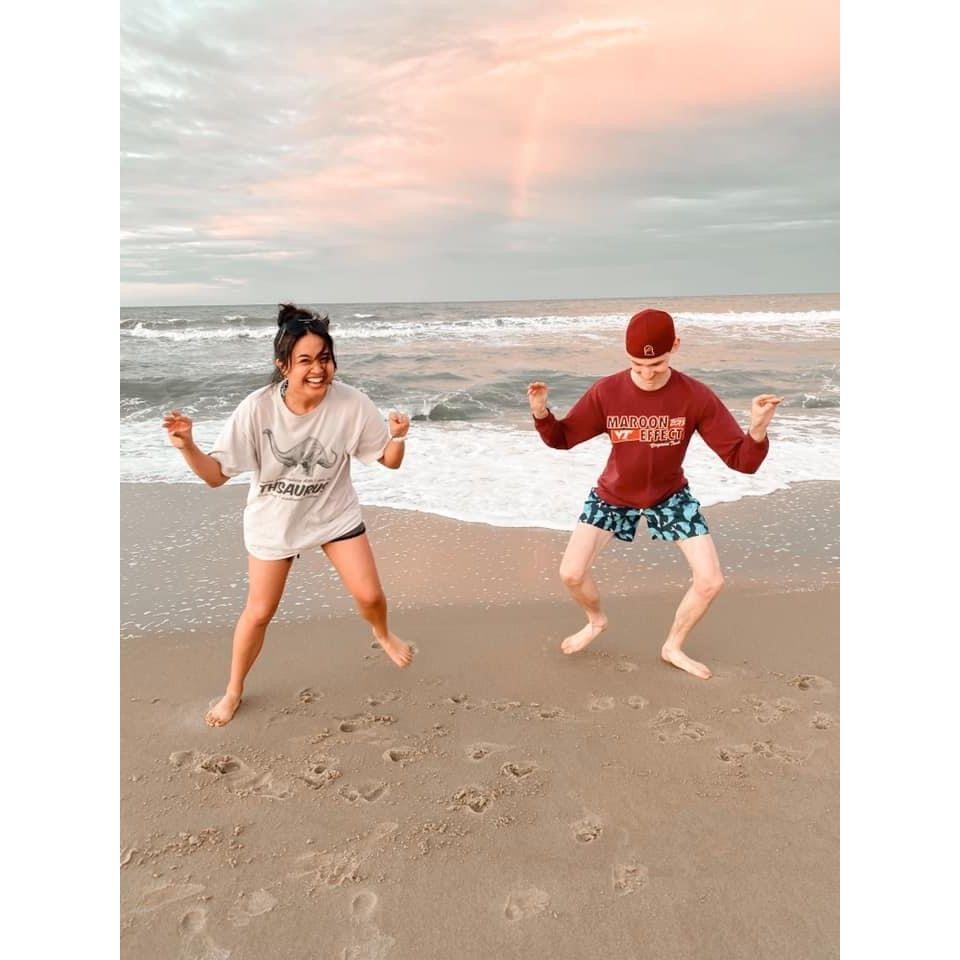 Crabbin' it up at Sandbridge Beach, 2020.
