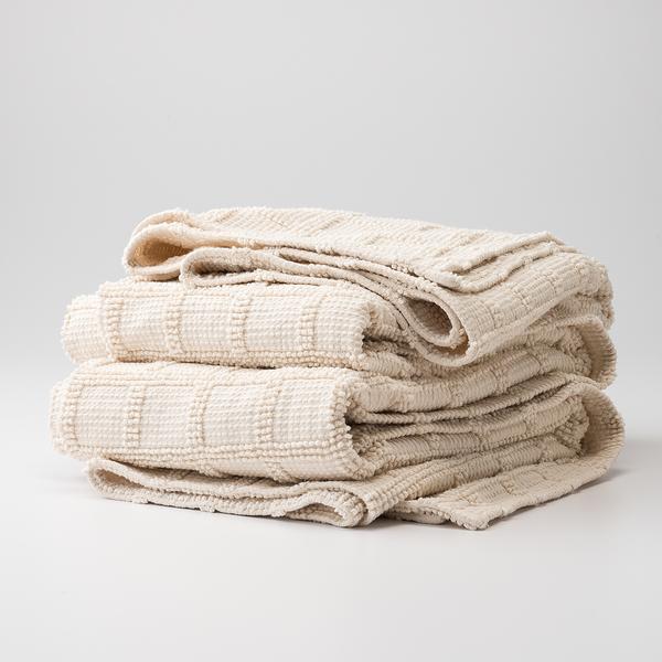 Popcorn Grid Coverlet - Natural