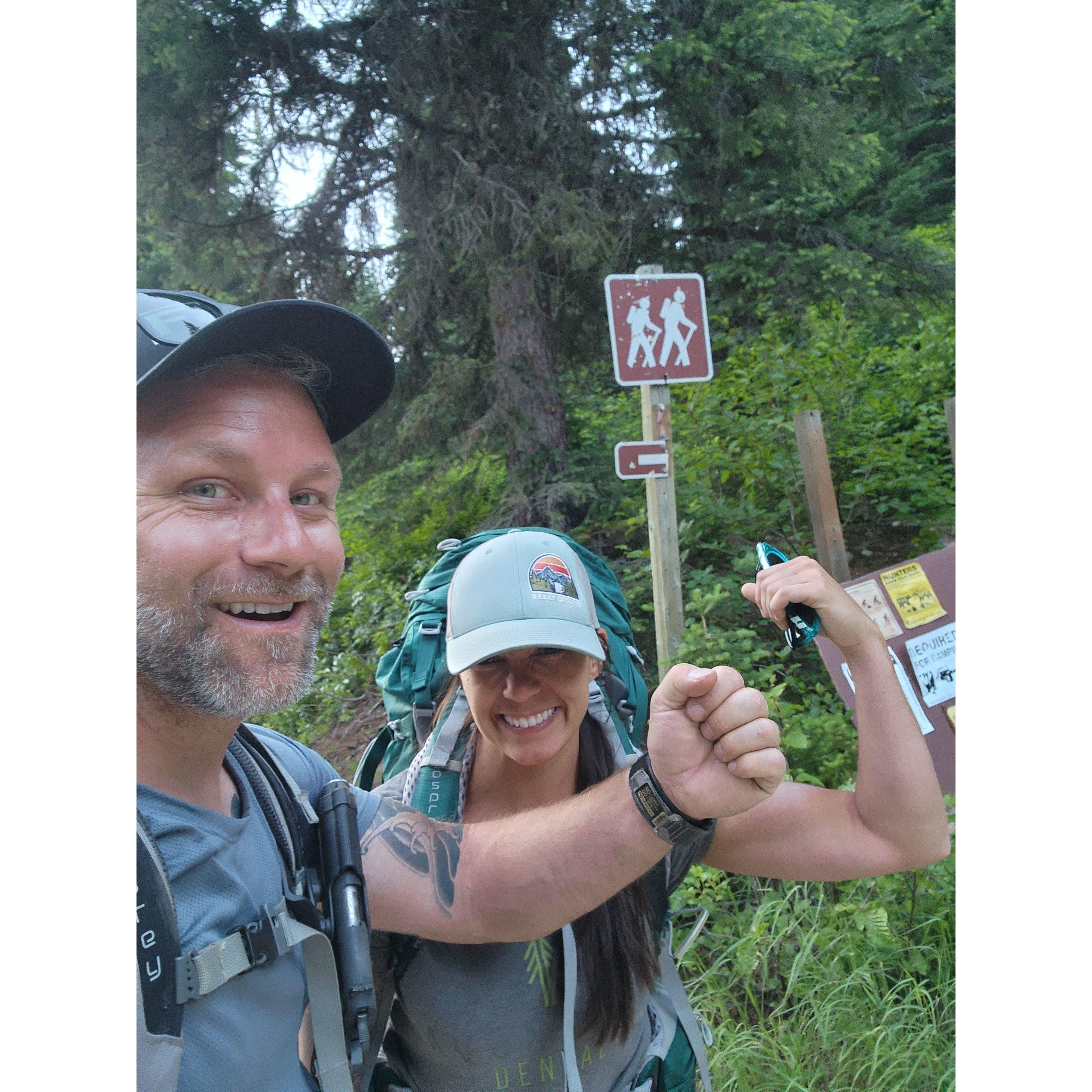 Our first backpacking trip.  I dont think either one of us were really ready for the hike, but we enjoyed it anyway.