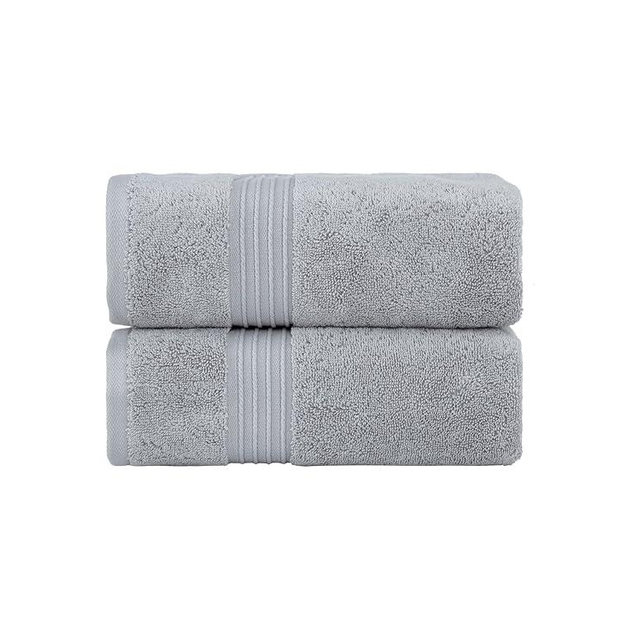 Milara Turkish Super-Plush Bathroom Hand Towels Set 2-Piece | Premium Cotton Hand Towels Set Absorbent, Durable with Hanging Loops | Silver Gray Color Hand Towel, (16 x 30 Inches)