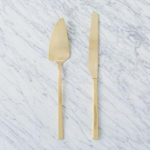 Gold Cake + Knife Set