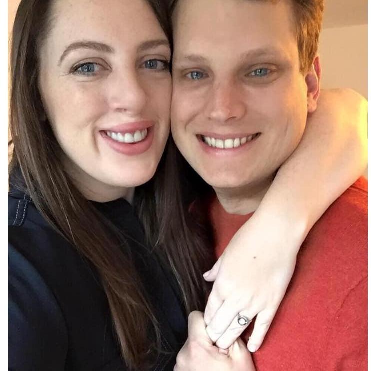 Newly engaged, couldn't stop smiling
