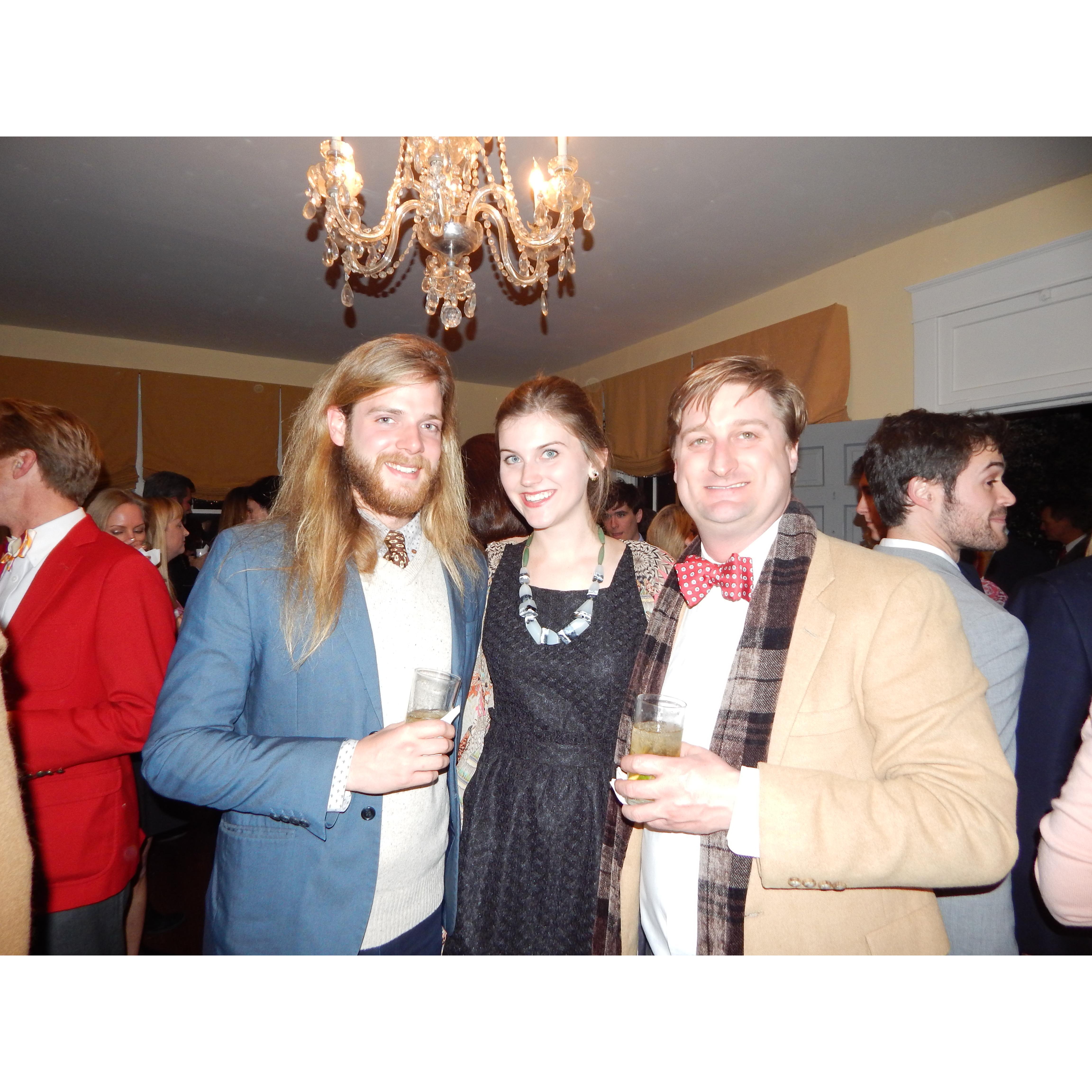 With Olivia's cousin Charles at Laura and Preston's annual Valentine's Day party