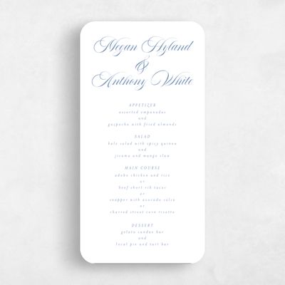 Blue Rounded Wedding Menu - Jessenia