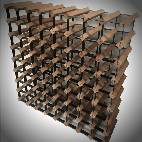 72 Bottle Timber Wine Rack | 8x8 Configuration in Rustic Hardwood Finish