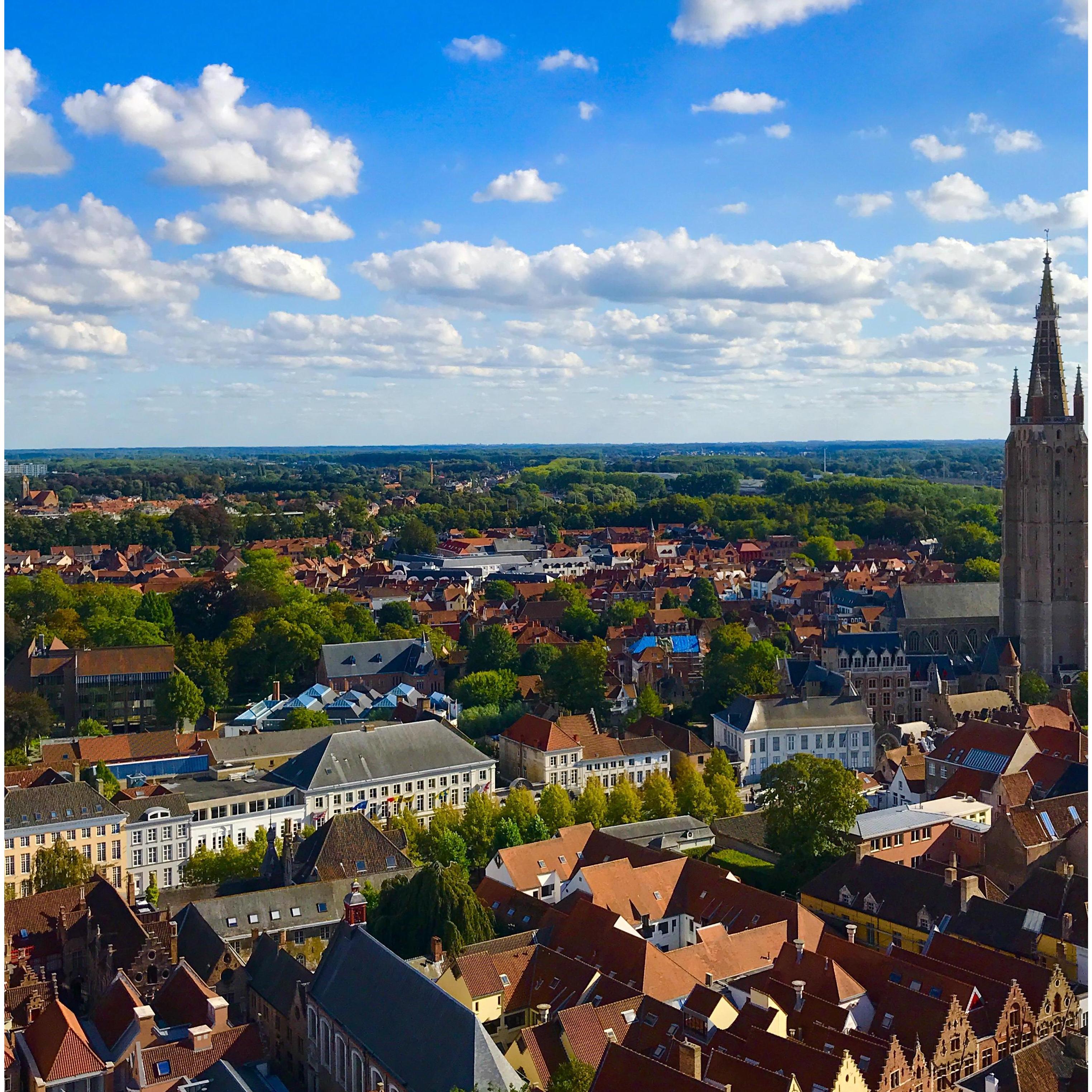 Views from the Belfrey in Brugges Belgium. Circa 2018