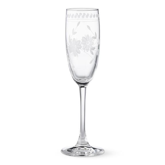 Vintage Etched Toasting Flutes - Set of 4