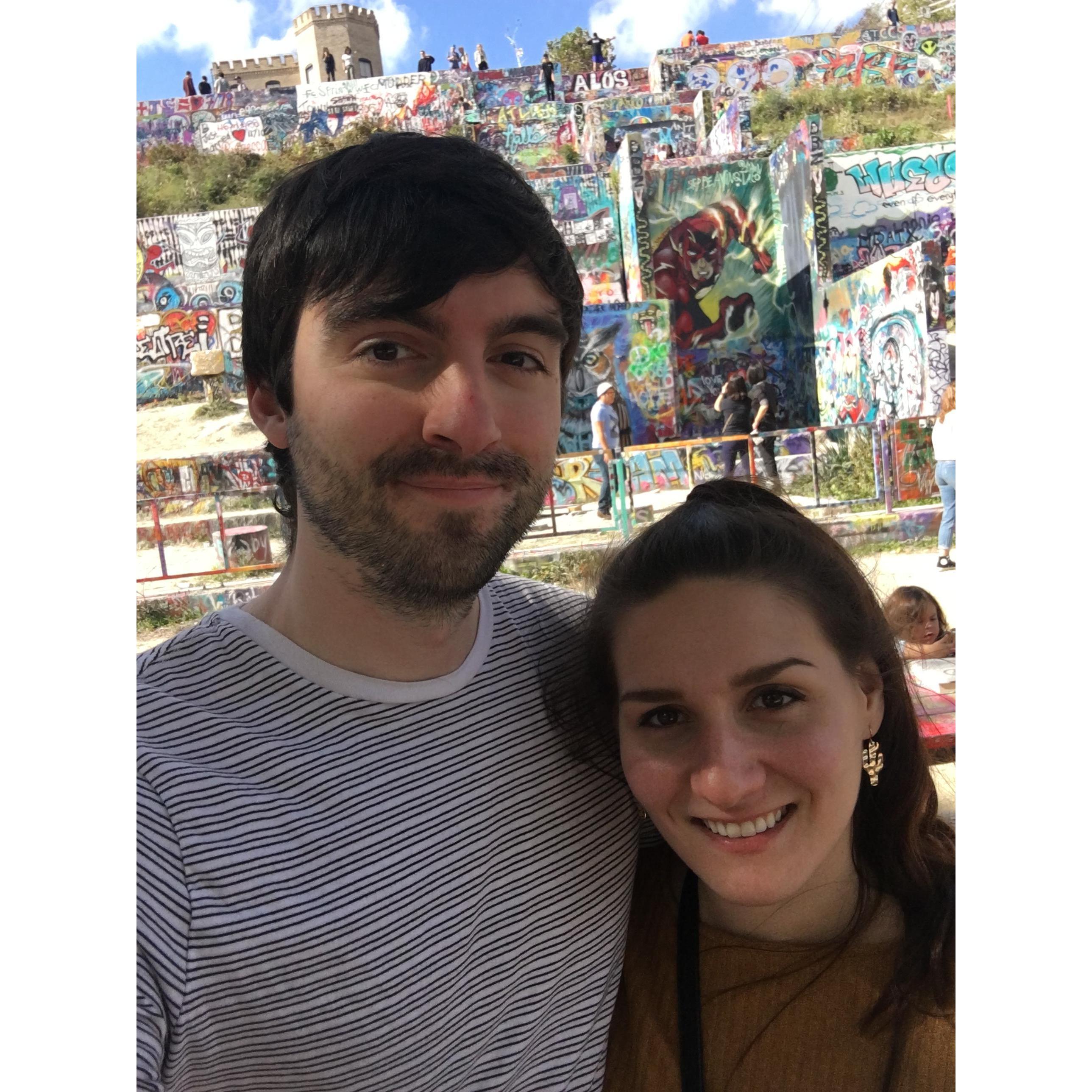 "This was taken at Castle Hill in Austin, Texas another one of our favorite trips. We were especially impressed by the gas stations there, which employed multiple people just to serve beef jerky."