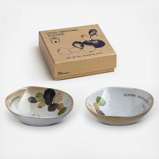 Farm To Table Olive Dipping Dish, Set of 2