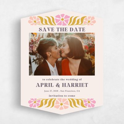 Beige Diamond Wedding Save the Date - Bellefleur Photo