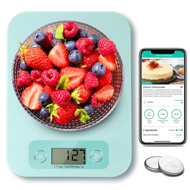 URAMAZ Smart Food Scales for Kitchen - Digital Food Scale Grams and Ounces with Nutritional Calculator Analysis App, Food Macro Scales for Weight Loss, Cooking, Calories Counting, Meal Prep