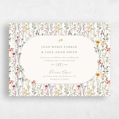 Beige Wedding Invitation - Agave Landscape