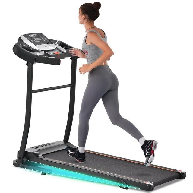 Merax Electric Folding Treadmill – Easy Assembly Fitness Motorized Running Jogging Machine with Speakers for Home Use, 12 Preset Programs