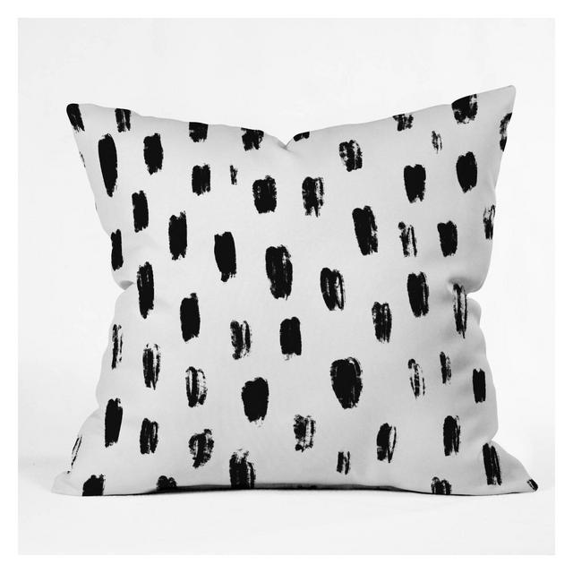 16"x16" Allyson Johnson Strokes Throw Pillow Black/White - Deny Designs