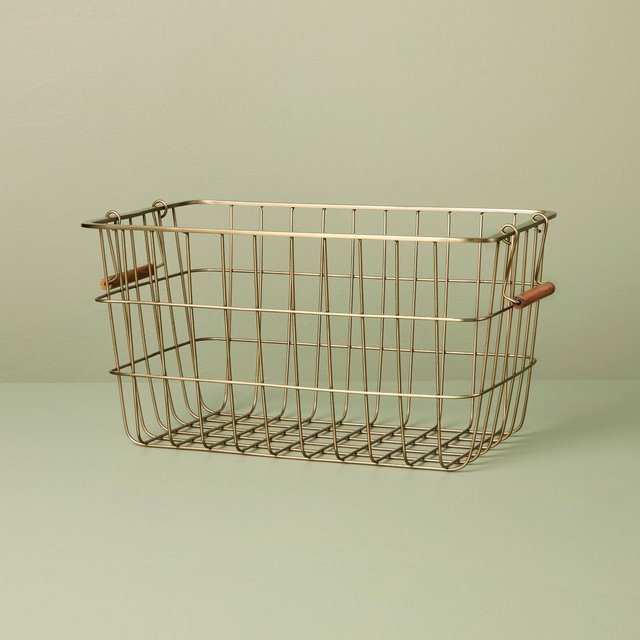 Small Rectangular Brass Wire Storage Basket - Hearth & Hand™ with Magnolia