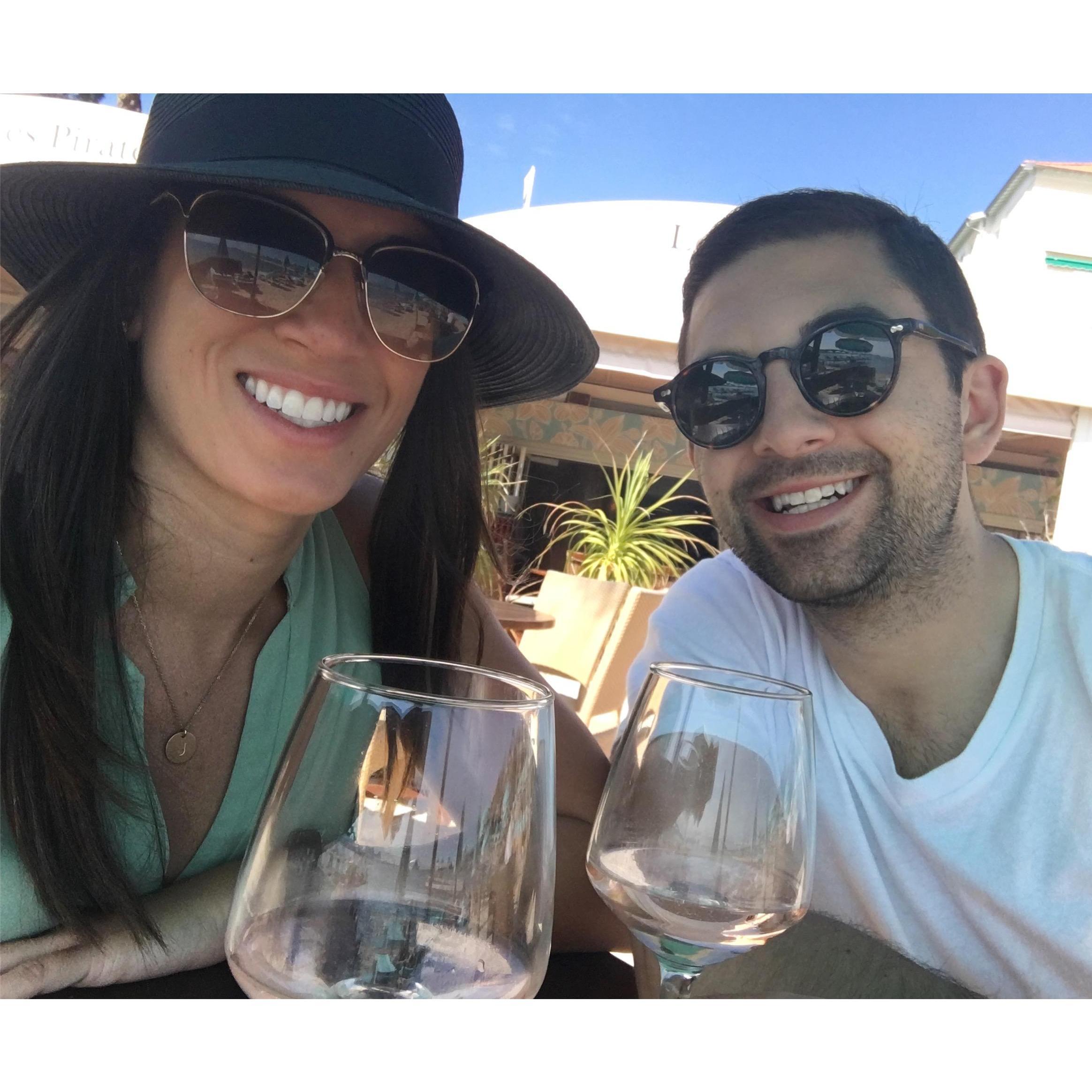 Drinking rose in Antibes, France, 2017